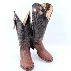 Hondo Cowboy Boots Mens 11.5D Brown Black Bullhide New Tall Western Stitch